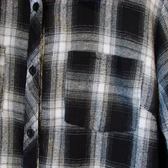 PrettyLittleThing Black and White Checked Oversized Shirt Dress Tunic Medium - Picture 13 of 13